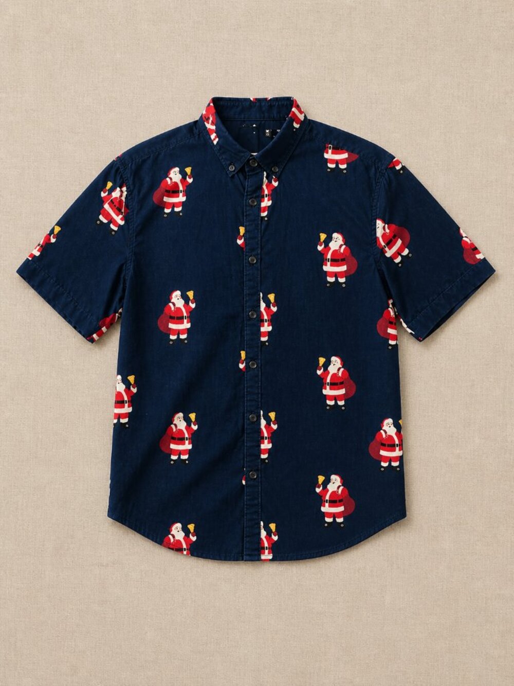Cactus Man Ricky Singh Santa Print Button Up Shirt Men’s Large Christmas Holiday